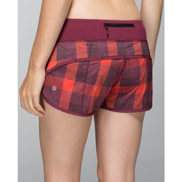 Lululemon Run: Speed Short *2-way Stretch Size 4 Yama Check YCFT/RUBE 69021 - Picture 1 of 6